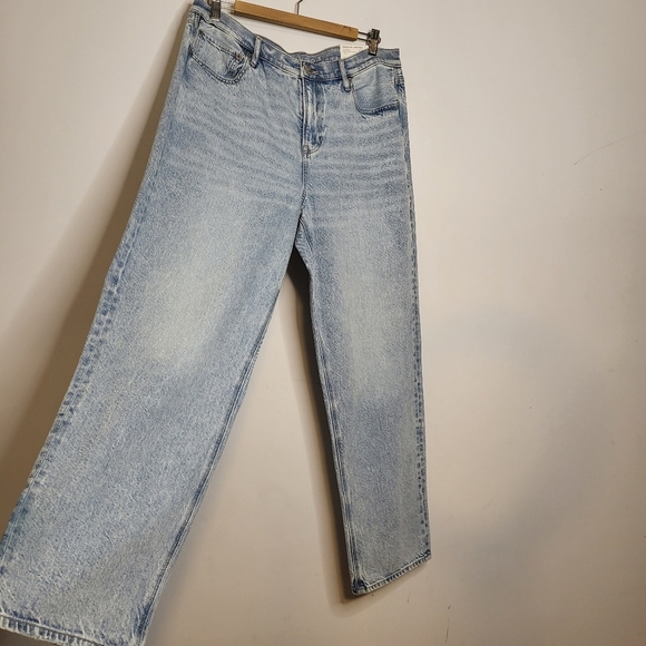 American Eagle 90s Straight  Comfort Stretch Waistband Blue Jeans Size 16/33W - Picture 6 of 15